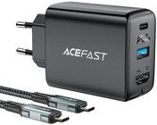 Acefast 3i1 vgoplader 65W GaN + HDMI - Sort