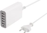 Deltaco USB-ladestation 5x USB, 1x USB-C