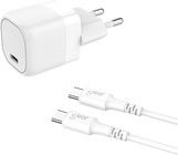 Gear Oplader 220V 1 x USB-C PD 25W + USB-C kabel