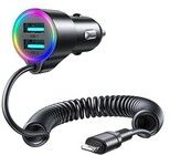 Joyroom 3-i-1 biloplader med Lightning-kabel
