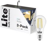 Lite Bulb Moments White Ambience E27 gldelampe - 3 -pak