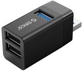 Orico Mini 3-i-1 USB-hub - Sort