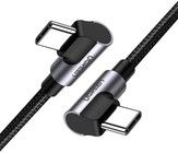 Ugreen 90� dobbeltvinklet USB-C til USB-C kabel 60W