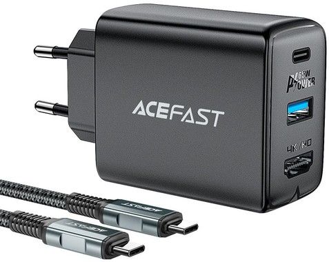 Acefast 3in1 Wall Charger 65W GaN + HDMI