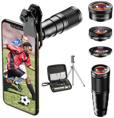 Apexel 4-in-1 Lens Kit with Metal Tripod