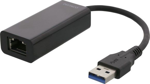Deltaco USB-A 3.0 till Gigabit Ethernet