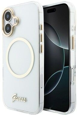 Guess IML Script Metal MagSafe Case (iPhone 17)