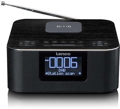 Lenco DAB+/ FM Clock Radio with Bluetooth and Wireless Charging