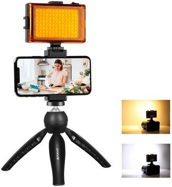 Puluz Live Broadcast Kit - Tripod + LED Lamp + Phone Clamp