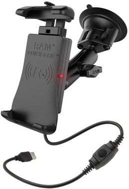 RAM Mount Quick-Grip Waterproof Wireless Charging Suction Cup Mount