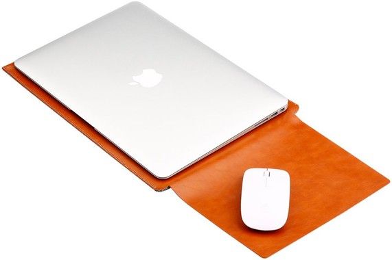 Soyan Apple Macbook Leather Pouch Case 13" - Rosa