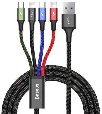 Trasig frpackning: Baseus 4in1 Cable with USB-C, 2x Lightning and MicroUSB