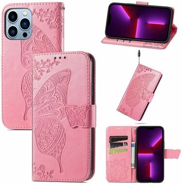 Trolsk Pl�nboksfodral med Fj�ril (iPhone 14 Pro Max)